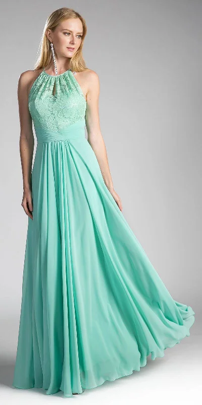 CLEARANCE - Cinderella Divine CJ228 Halter Lace Long Dress Keyhole Neckline (Size 18) Maxi Flowy Bohemian CLEARANCE - Cinderella Divine CJ228 Halter Lace Long Dress Keyhole Neckline (Size 18) Maxi Flowy Bohemian