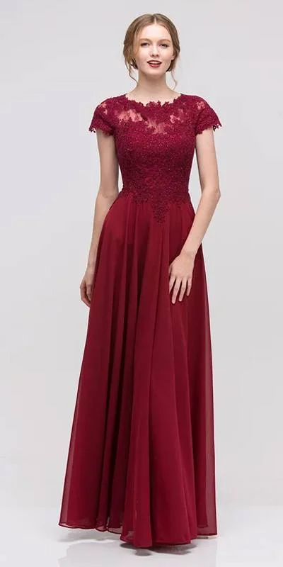 CLEARANCE - Eureka 4909 Short Sleeves Applique Bodice A-Line Long Dress (Size 2XL) Tunics Sophisticated sleek CLEARANCE - Eureka 4909 Short Sleeves Applique Bodice A-Line Long Dress (Size 2XL) Tunics Sophisticated sleek