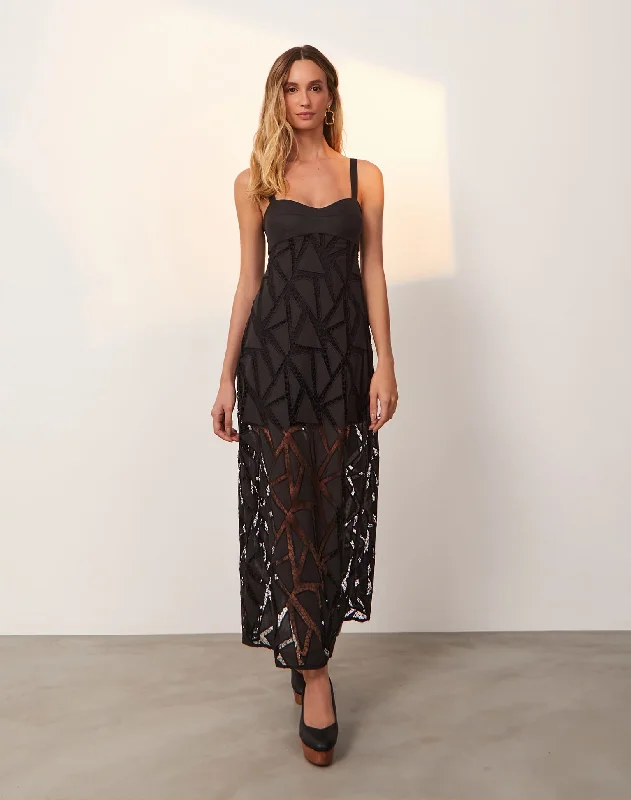 Eleni Long Dress - Black Casual Short Summer