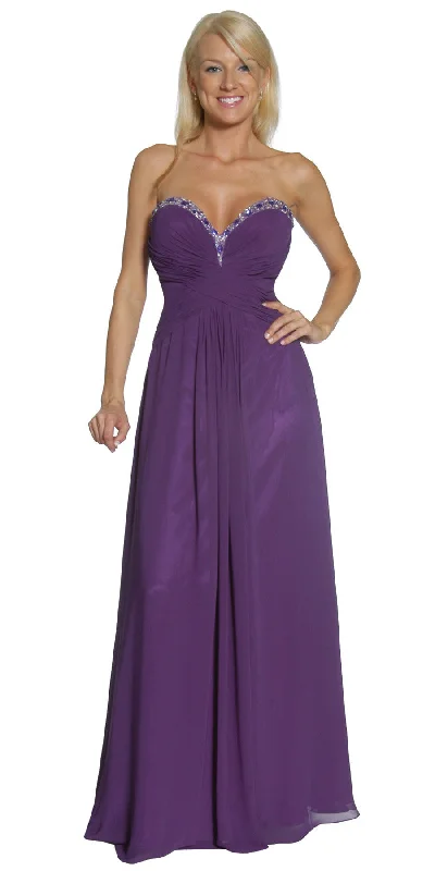 CLEARANCE - Juliet 1118 Long Dress Strapless Beading Sweetheart Chiffon Gown (Size L) Off-the-shoulder Chic Trendy CLEARANCE - Juliet 1118 Long Dress Strapless Beading Sweetheart Chiffon Gown (Size L) Off-the-shoulder Chic Trendy