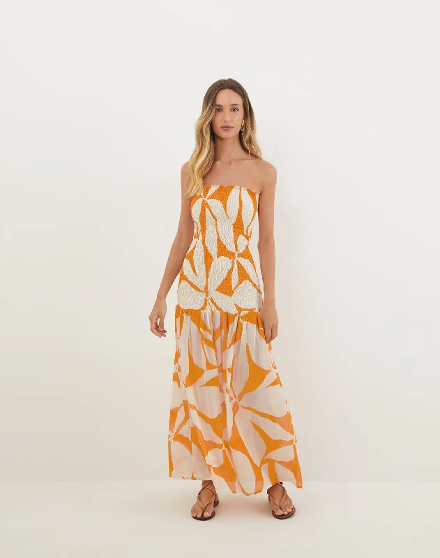 Maira Long Dress - Bossa Sunset Tunics Trendy modern