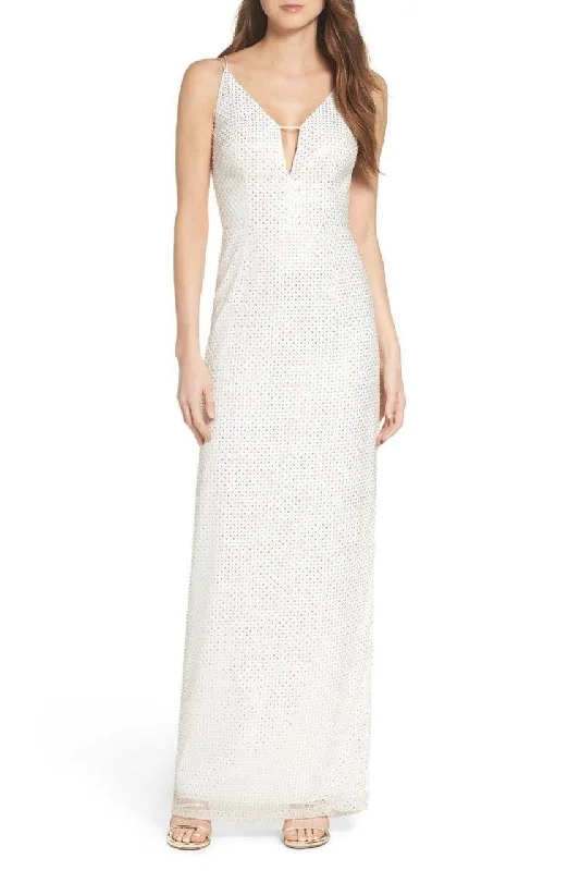 Aidan Mattox - Sequined Mesh Long Dress MN1E200508 Tunics Stylish modern