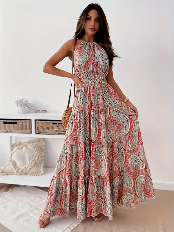 Elegant Floral Sleeveless Long Dress Tunics Bestseller popular