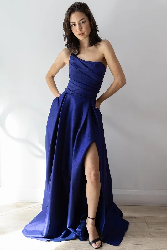 Elisse Gown Midnight Blue by HSH Square Neckline Feminine