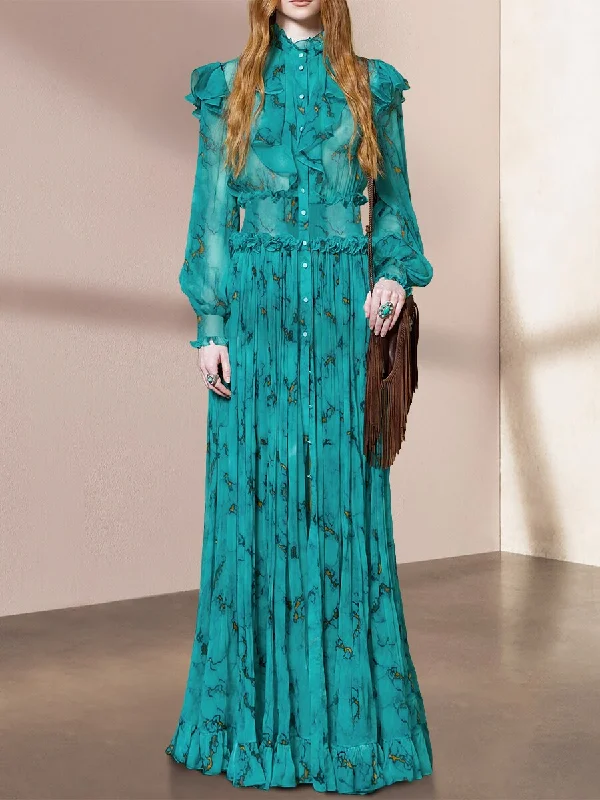 French Peacock Blue Dress with A Waist Waist and Elegant Style, Celebrity Long Dress with A Large Swing and Ankle Goddess Style Tunics Prom sequined French Peacock Blue Dress with A Waist Waist and Elegant Style, Celebrity Long Dress with A Large Swing and Ankle Goddess Style Tunics Prom sequined