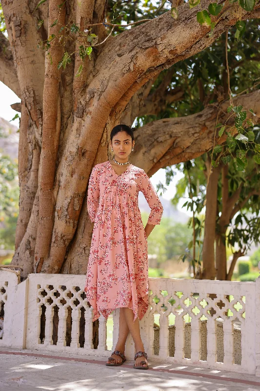 Hand Embellished Alya Cut Asymmetric Long Dress Tunics Winter warm