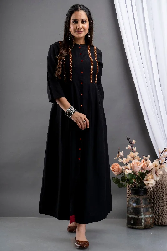HAND EMBROIDERED LONG DRESS Tunics Silk luxurious