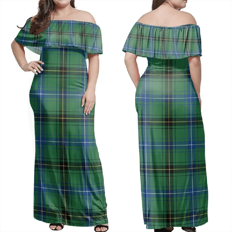 Henderson Ancient Tartan Off Shoulder Long Dress Tunics Exclusive limited