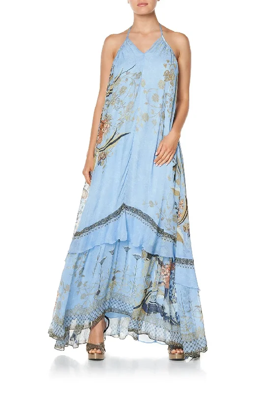 Keyhole Neck Long Dress Fairy Fountain Tunics Short Trendy