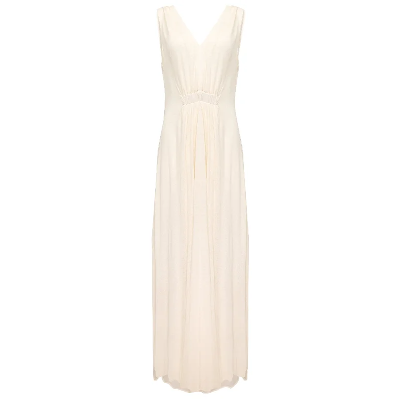Long Dress Off White Pencil Office Professional