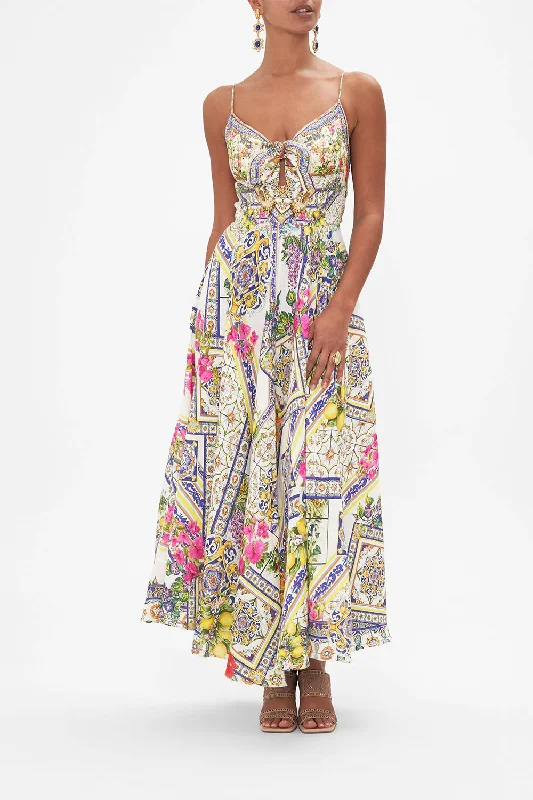 Long Dress w/ Tie Front Amalfi Amore Tunics Summer linen