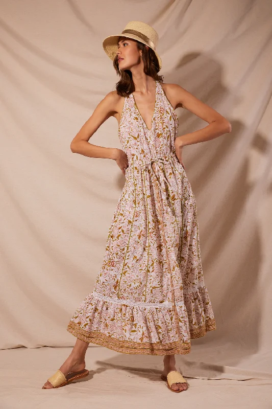 Long Dress Carine Green Menton Cottton Tunics Bridal satin
