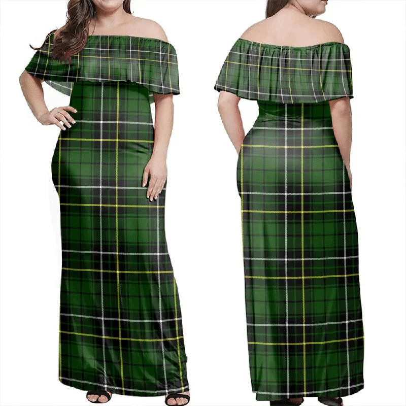 MacAlpine Modern Tartan Off Shoulder Long Dress Tunics Fleece cozy