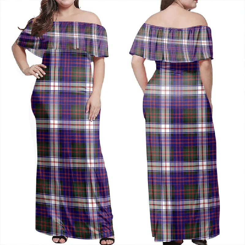 MacDonald Dress Modern Tartan Off Shoulder Long Dress Tunics Occasion special