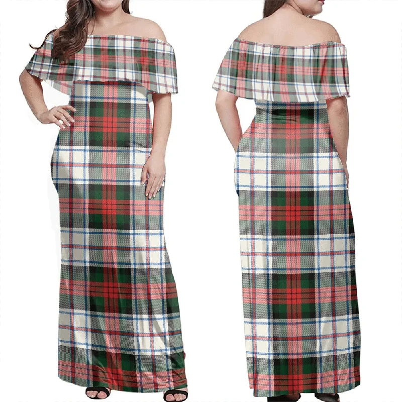 MacDuff Dress Modern Tartan Off Shoulder Long Dress Tunics Sophisticated sleek