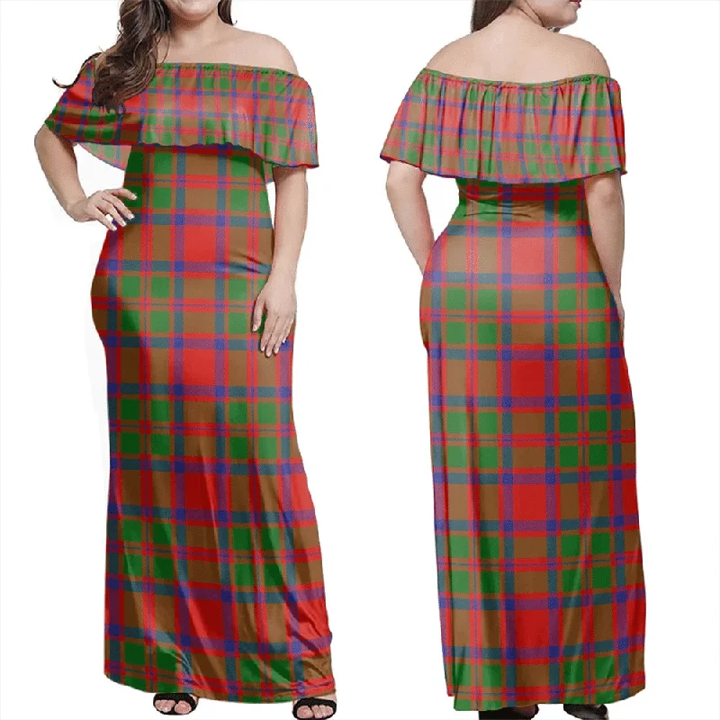 MacKintosh Modern Tartan Off Shoulder Long Dress Tunics Handmade artisanal