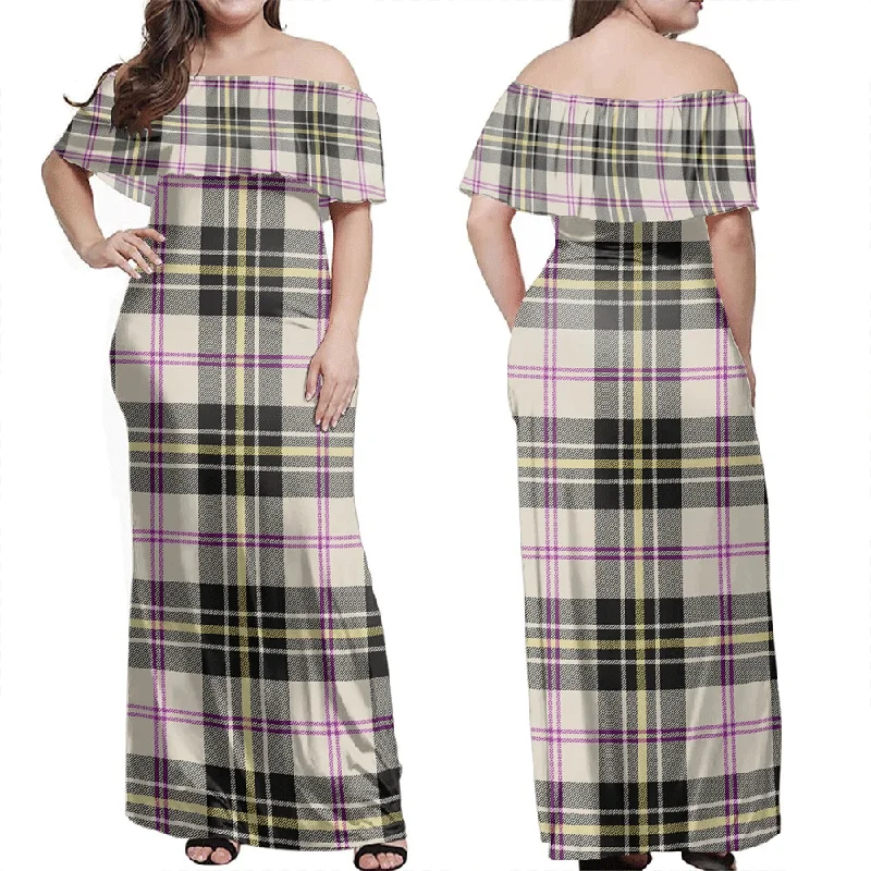 MacPherson Dress Ancient Tartan Off Shoulder Long Dress Tunics Chinos classic