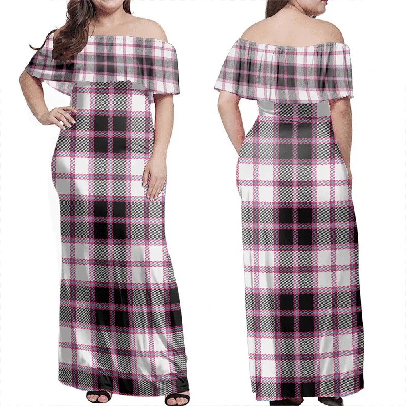 MacPherson Hunting Modern Tartan Off Shoulder Long Dress Tunics Running lightweight