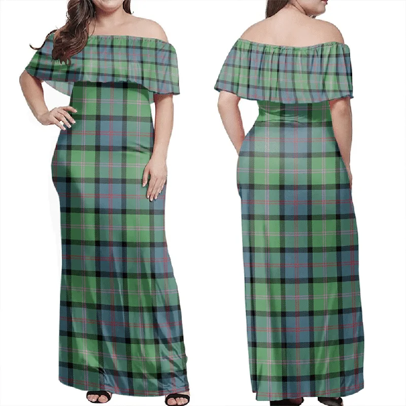 MacThomas Ancient Tartan Off Shoulder Long Dress Tunics Review highly