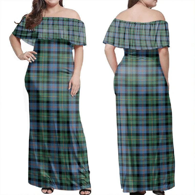 Malcolm Ancient Tartan Off Shoulder Long Dress Tunics Essential wardrobe