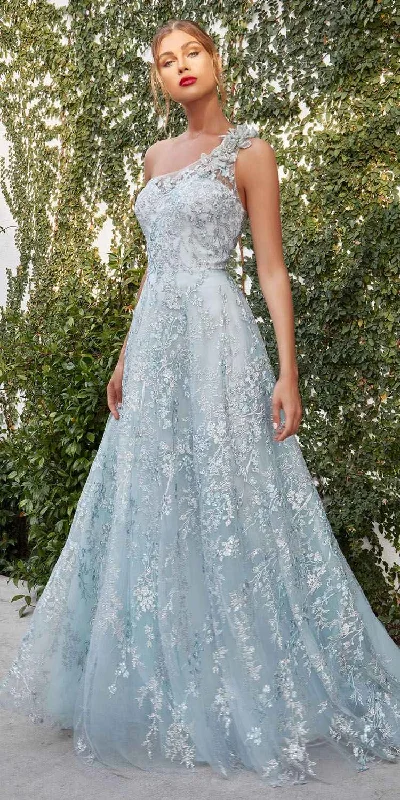Andrea & Leo A0989 One-Shoulder A-Line Long Dress with Appliques Tunics Fashionable trendy Andrea & Leo A0989 One-Shoulder A-Line Long Dress with Appliques Tunics Fashionable trendy