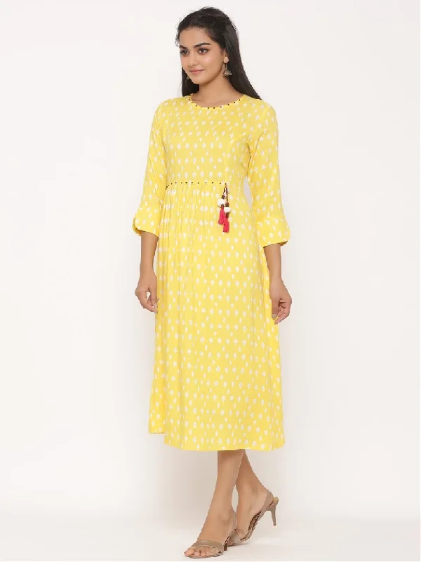 Ekat Printed A-Line Long Dress Tunics Stylish elegant