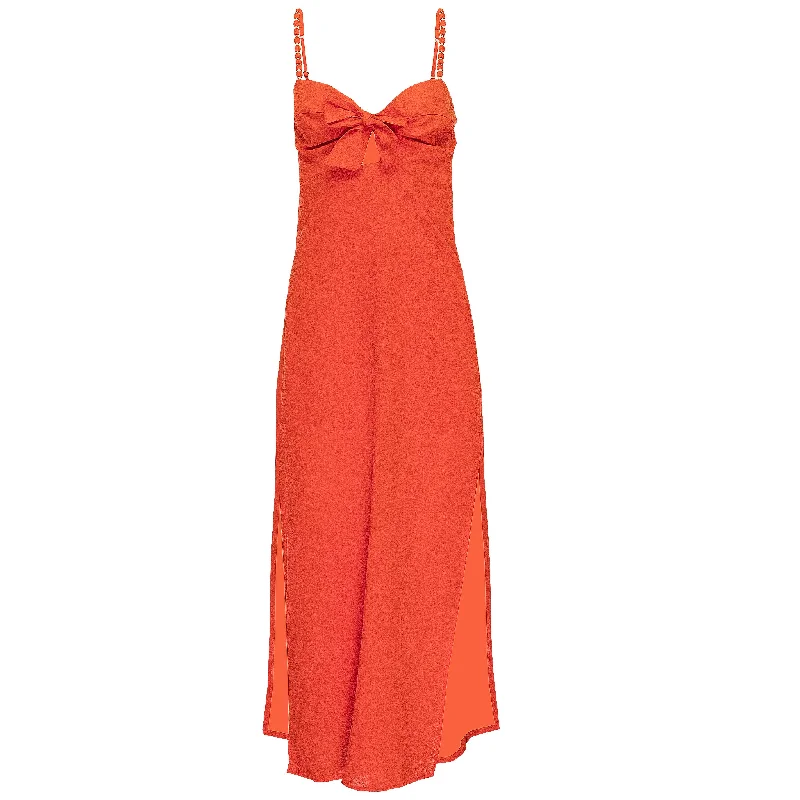 Solid Tricia Long Dress Coral Tunics Timeless classic