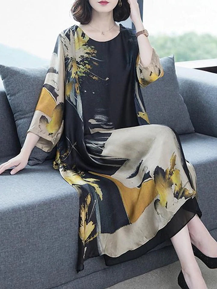 Women's Shift Dress Maxi Long Dress - Long Sleeve Geometric Hot Slim Black Tunics Polka dots